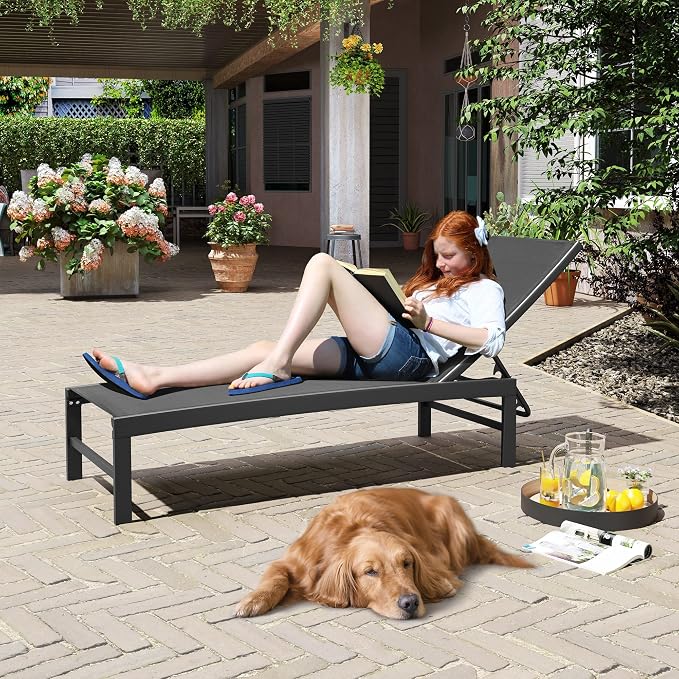 Crestlive Products Outdoor Lounge Chairs, Aluminum Pool Chaise Lounge Chairs - Image 8