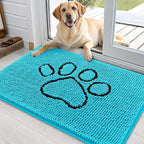 OLANLY Dog Door Mat for Muddy Paws 36x24, Paw Print Design Chenille Mud Mat | by OLANLY