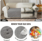Genina Waterproof Couch Cover, Washable Anti-Slip 78inch Sofa Covers - Image 4