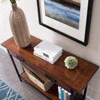 Leick Home 11233 Ironcraft Rustic Two Drawer Hall Console Sofa Table - Image 12
