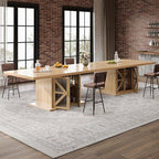 LVB Dining Table for 4-6, Modern Wood Dining Room Table, Farmhouse Rectangular - Image 3