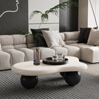 40" Cloud Coffee Table for Living Room Irregular Coffee Table Modern Low Coffee - Image 4