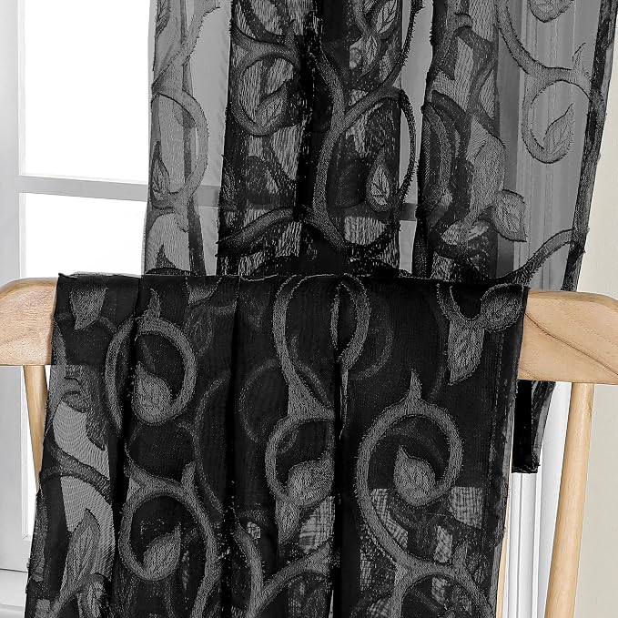 Furman Sheer Black Curtains 90 inches Long - Image 8