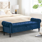 Storage Bench for Bedroom, Velvet 67" End of Bed Bench, King Size Bench by HOMYKA