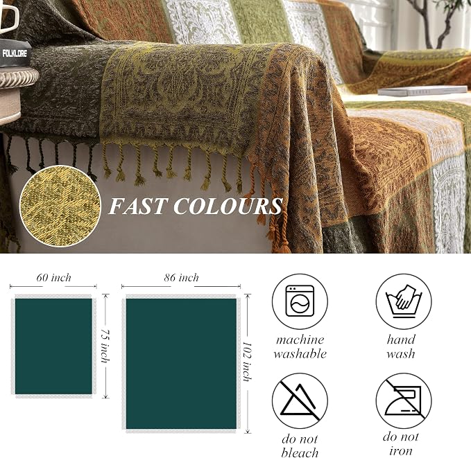 Boho Throw Blanket, Bohemian Tassels Throw Blankets - Image 6