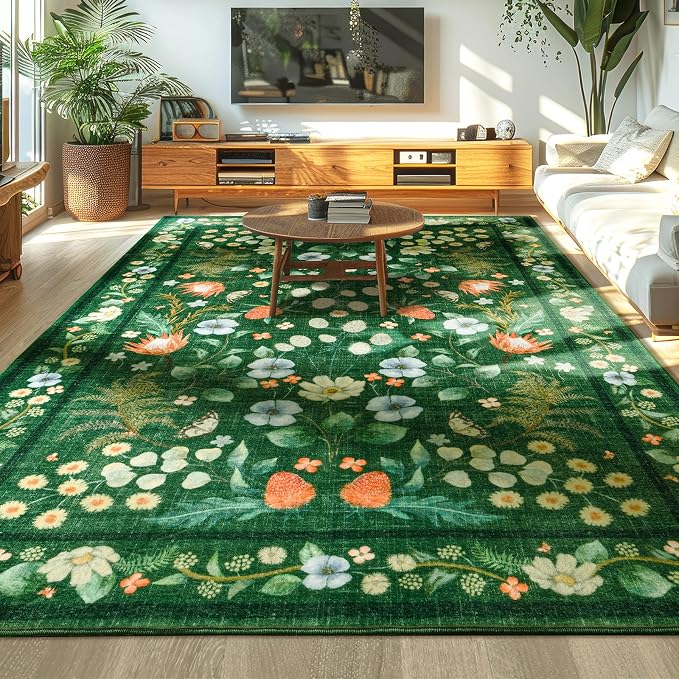 Area Rug for Living Room, Non-Slip Vintage Carpet for Home Office Nursery - Image 3
