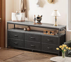 Huuger LED TV Stand for Bedroom, 55 Inch Fabric Dresser - Image 3