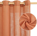 Burnt Orange Linen Curtains 40 Inches Long - Image 2