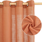 Burnt Orange Linen Curtains 45 inches Long - Image 2
