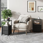 TUTOTAK End Table with Charging Station, Side Table with 2 USB Ports and Outlets - Image 2