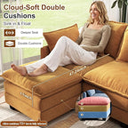 107" Cloud Couch Sectional, U Shaped Modular Sectional Sofa, 4-Seat Deep Seat - Image 2