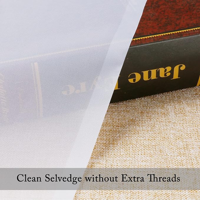 Sheer Curtains 84 Inches Long 2 Panels Set, Sheer White Curtains - Image 7
