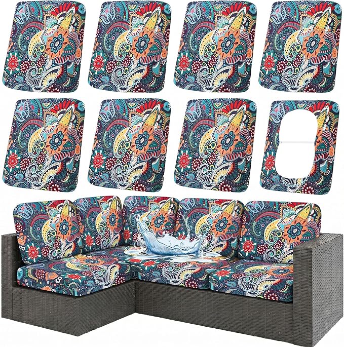 Waterproof Outdoor Cushion Covers, Stretch Patio Slipcovers | UV Resistant by hyha