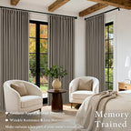 Dark Taupe Linen Blackout Pinch Pleated 108 Inch Curtains - Image 5