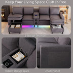 Sectional Couches for Living Room, 4 Seat Sectional Sofa - Image 5