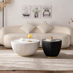 Round Marble Coffee Table Set of 2, 2 Piece Coffee Table and End Table - Image 5