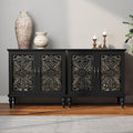 ARTPOWER Accent Cabinet with 2 Doors, Vintage Carved Wood Storage Cabinet by PowerofArtBetterforLife