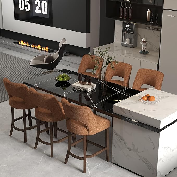 VKNOW Bar Stools Set of 2, Modern Counter Stools - Image 4