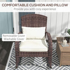 Outsunny Outdoor Wicker Adirondack Rocking Chair, Patio Rattan Rocker Chair - Image 6
