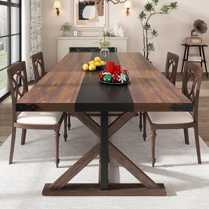Hlivelood 71 Inch Dining Table for 6 People, Rectangular Kitchen Farmhouse - Image 3