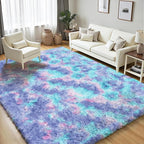 PLHXFR 5x7 Area Rugs Living Room: Fluffy Bedroom Soft Shag Rug Kid Rainbow | - Image 3