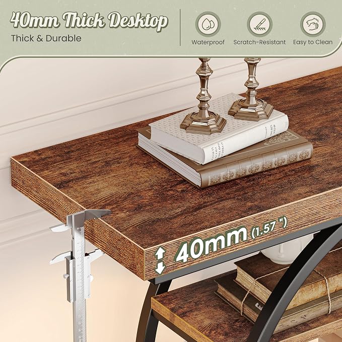Huuger 47.2 Inch Entryway Table, Industrial Console Sofa Table - Image 5