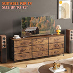 WLIVE 63''W Dresser for Bedroom, Dresser TV Stand for 65, 75 inch TV, Wide - Image 4