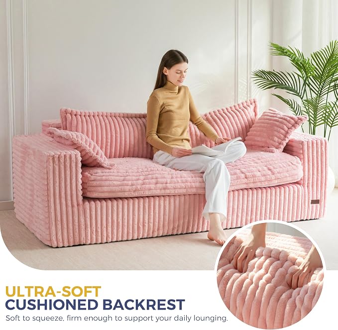 MAXYOYO 76" Bean Bag Sofa Couch, Loveseat Boneless Couch in a Box, Upholstered - Image 7
