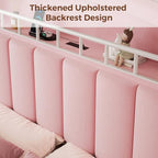 Queen LED Bed Frame with Storage Headboard & 2 Storage Drawers, Princess Velvet - Image 6