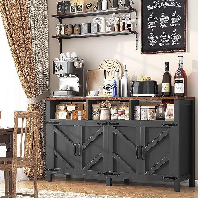 knoworld Buffet Sideboard with Storage Farmhouse with 4 Doors, Dining Room - Image 5