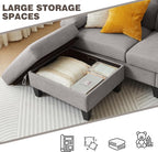 84" Convertible Sectional Sofa, Deep 3-Seat L Shaped Sectional Couch - Image 6