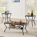 VECELO 3 Pieces Living Room Table Sets, Coffee and End Tables by VECELO