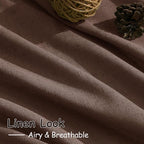 Mocha Mousse Curtains 120 Inches Long 2 Panels Set Back Tab Linen Loop Pocket - Image 5