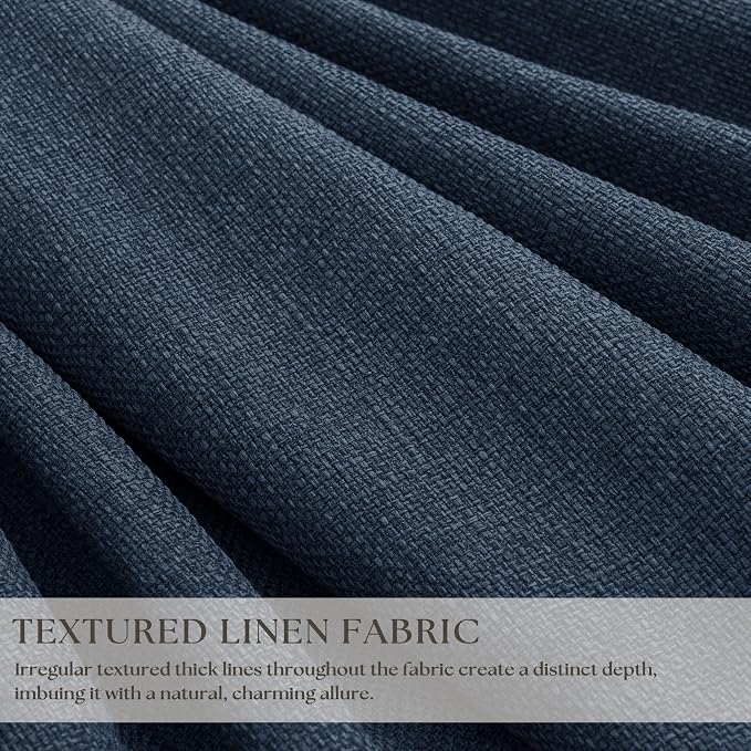 105 Inch Pinch Pleated Blackout Memory Trained Linen Curtains - Image 2