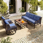 4-Piece Outdoor Wicker Sectional Sofa Set, All Weather Patio Conversation Set - Image 2