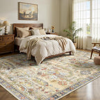 8x10 Area Rugs, Vintage Retro Soft Washable Rug, Non-Slip Low Pile Rugs - Image 3