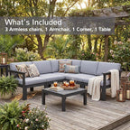 Stoog 6-Piece Patio Sectional Sofa Set, Modular Outdoor Furniture Set - Image 5