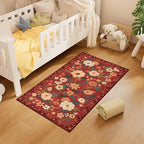 DUKINO 2x4 Entryway Rug, Floral Washable Kitchen Rugs Non Slip, Soft Indoor - Image 5