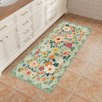 DUKINO 2x4 Entryway Rug, Floral Washable Kitchen Rugs Non Slip, Soft Indoor - Image 9