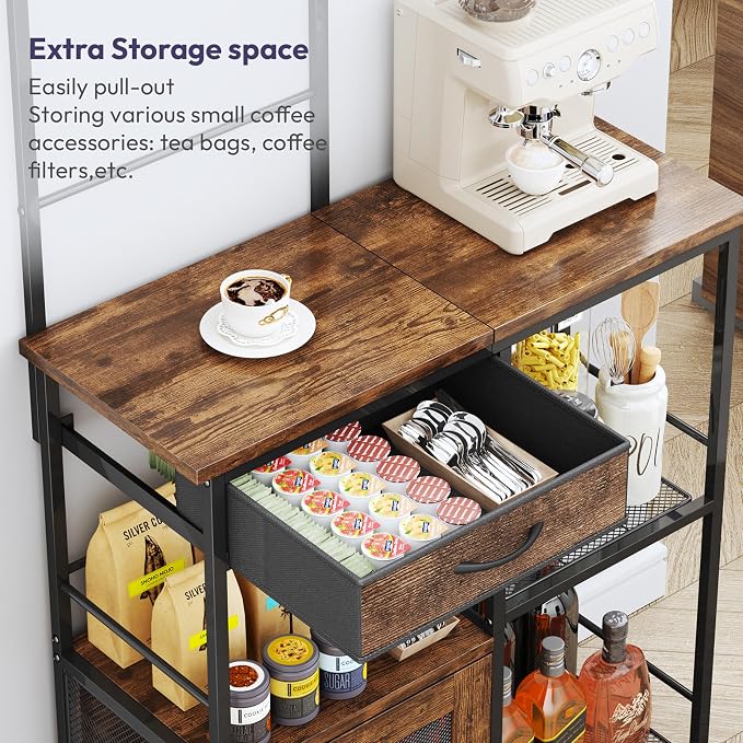 SWTYMIKI Coffee Bar with Hanging Rack - Image 8
