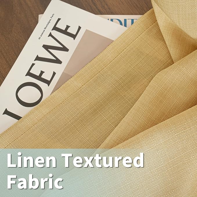 72 inch Long Linen Curtains for Bedroom 2 Panels, Caramel Brown | Light - Image 8