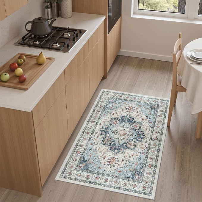 Madane Washable Area Rug 2x3 Small Entryway Rugs Non-Slip, Low Pile Floor Carpet - Image 2