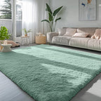 Plush Sage Green Rugs for Bedroom, 3x5 Ft Shaggy Rug Plush Bedside Carpet | - Image 9