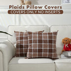 Stellhome Pack of 2 Fall Linen Buffalo Check Decorative Throw Pillow Covers - Image 5