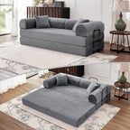 79'' Convertible Couch Bed, 5 in 1 Modular Floor Sofa, Folding Sleeper Couch by ZQRhome