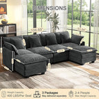 107" Cloud Couch Sectional, U Shaped Modular Sectional Sofa, 4-Seat Deep Seat - Image 2