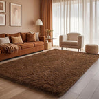 Ophanie Brown Rugs for Living Room Bedroom, 6x9 Fluffy Fuzzy Furry Carpet - Image 6