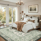 GarveeHome Provence Area Rugs 9x12 Living Room, Botanical Grove Sage Green - Image 2
