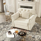 KEIKI 41" Velvet Chesterfield Sofa - Image 4