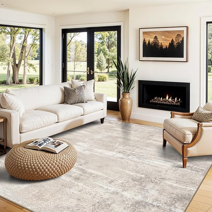 Abstract 8x8 Washable Area Rug by YOUFORTONG